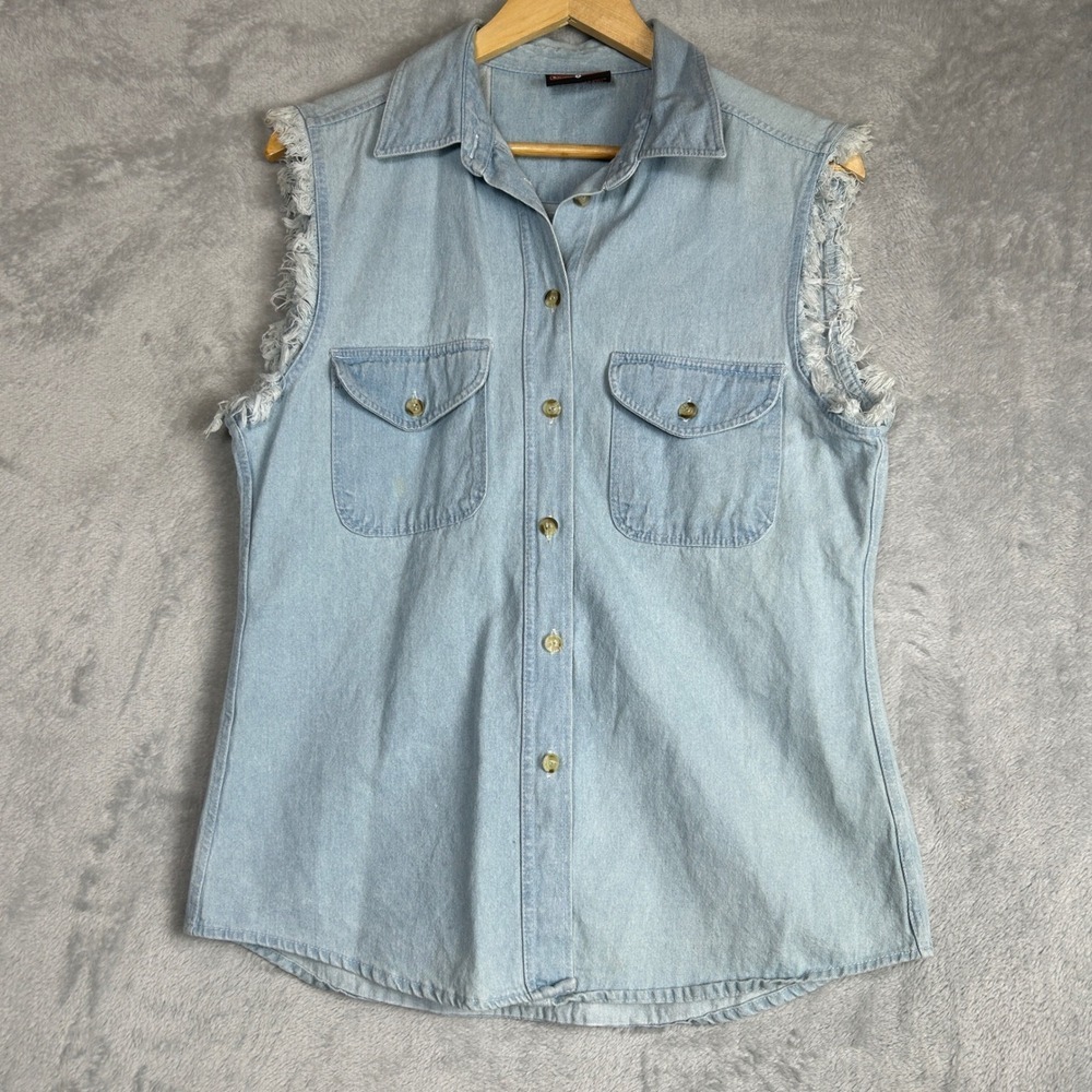 Biker Design Denim Vest S Motorcycle Daytona Beach Moto Grunge Y2K Vintage‎